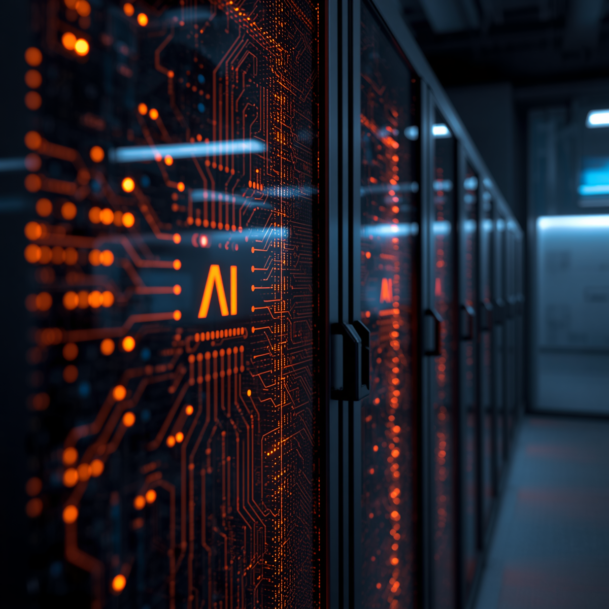 Close-up of server hardware